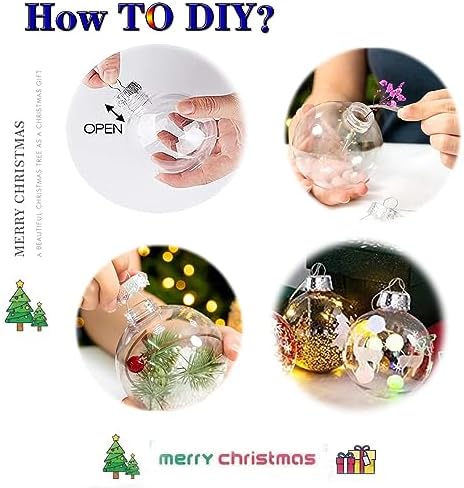 Clear Plastic Ball Decor Set of 12 DIY Christmas Balls