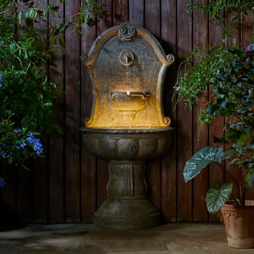 Glitzhome 49 Inch Wall Fountain with LED Light and Pump