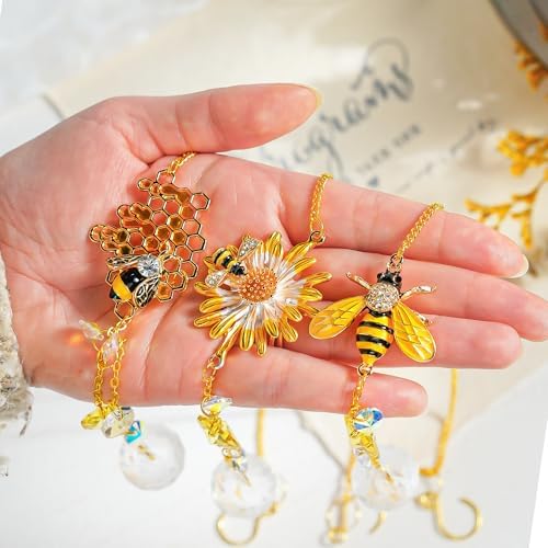 HD HYALINE DORA 3 Pack Bumble Bee Suncatcher Decor