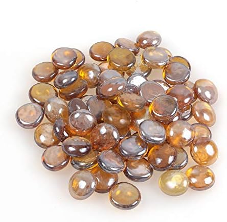 Shiny Stone Light Amber Fire Glass Marbles 17-19mm