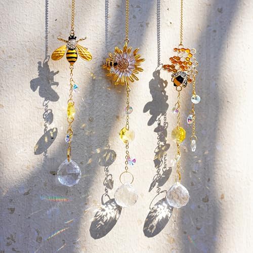 HD HYALINE DORA 3 Pack Bumble Bee Suncatcher Decor