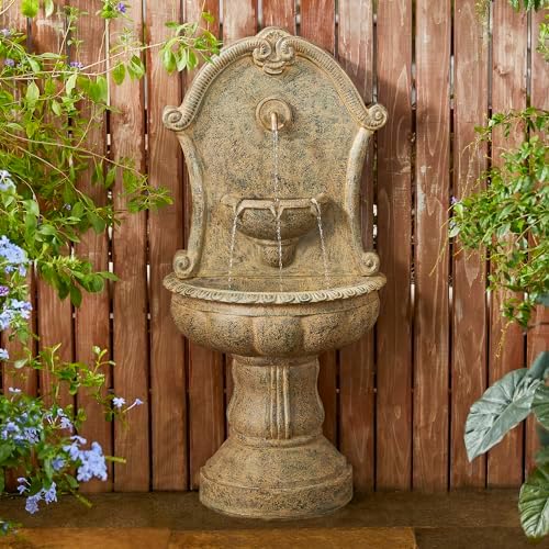 Glitzhome 49 Inch Wall Fountain with LED Light and Pump