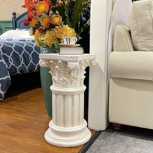 White Magnesium Oxide Athena Corinthian Column with Stand Base