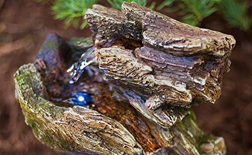 14 Olympia Log Fountain with LED Lights