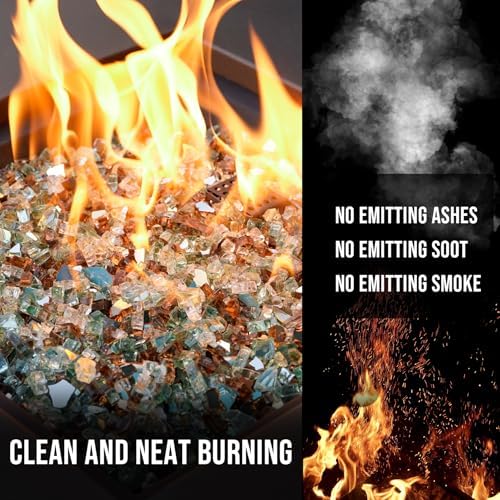 Skyflame 10-Pound Blended Fire Glass for Fire Pit and Fireplace