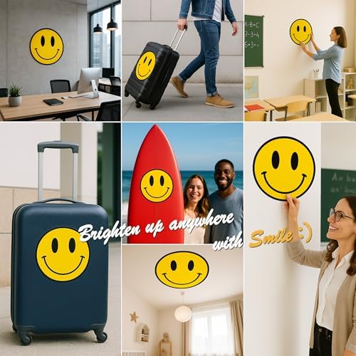 12 Inch Smiley Face Wall Decals Peel and Stick