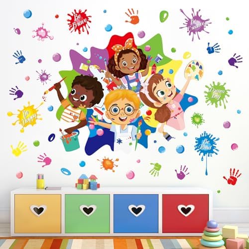 Wondever Colorful Paint Wall Sticker with Inspirational Quotes