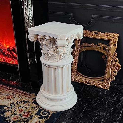 White Magnesium Oxide Athena Corinthian Column with Stand Base