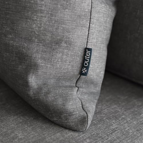 Outer Outdoor Throw Pillow Dark Pebble Gray 12x20