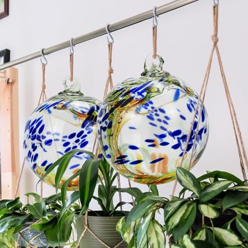 Kunjocy 6 Inch Hanging Glass Gazing Ball Decor