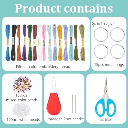 INFUNLY 15PCS Mini Dream Catcher Craft Kit for Beginners