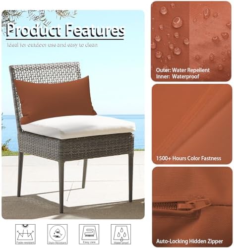 Metliv Red 12x20 Inch Waterproof Lumbar Pillow Cover for Outdoor Furniture