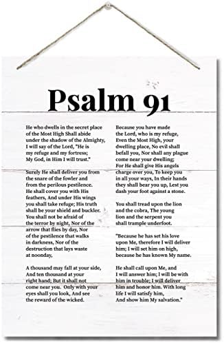 Psalms 91 Christian Inspirational Wall Decor Sign 10x78inch