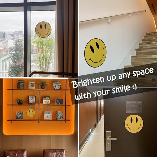12 Inch Smiley Face Wall Decals Peel and Stick