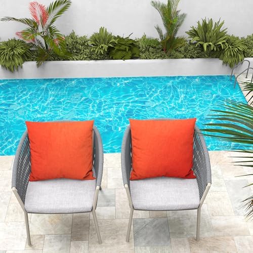 WOLKI Waterproof Outdoor Throw Pillows Set of 2 Orange