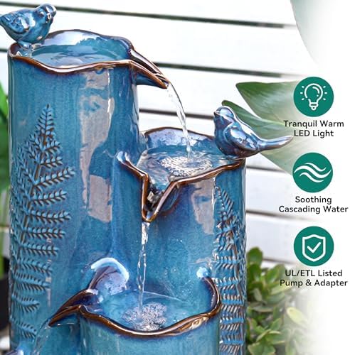 32 Tall Water Fountain Outdoor with LED Light