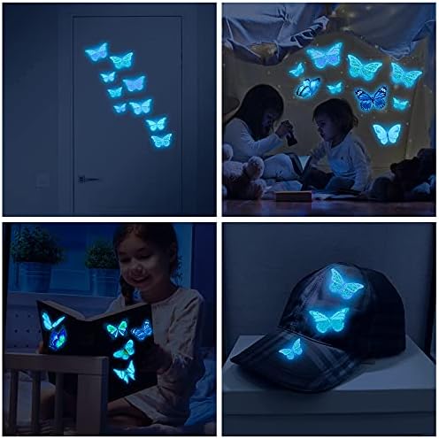 Glow Butterfly Wall Decor Stickers 58Pcs
