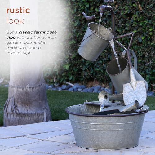 Alpine Corporation YHL106 3-Tiered Garden Tools Fountain