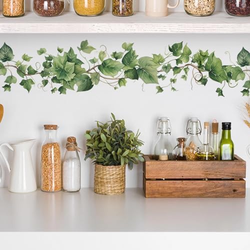 4 Pcs Green Leafy Vine Wall Stickers DIY Removable