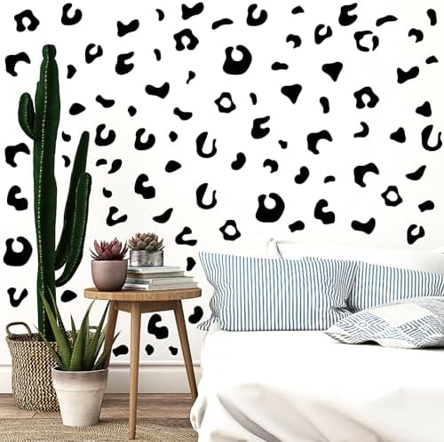 360 Pcs Black Cheetah Stickers for Bedroom Wall Decoration