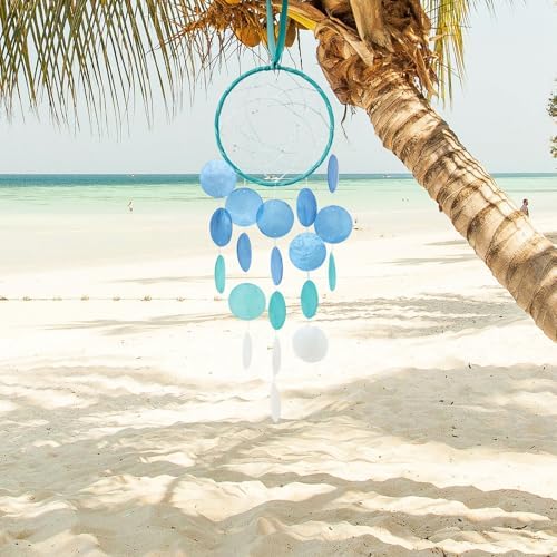 Pretty Jolly Blue Full Moon Woven Wind Chime Dreamcatcher