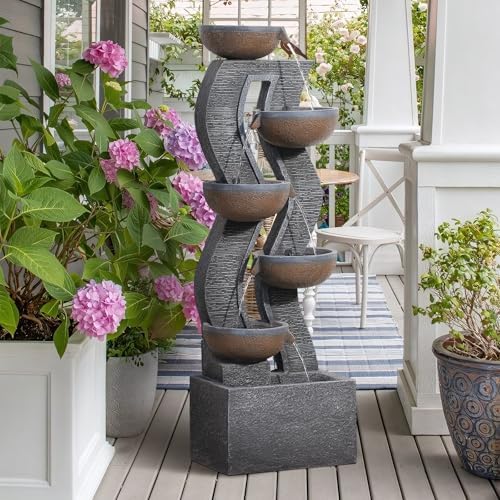 Takamota 528 Inch Tall Outdoor Water Fountain with Lights
