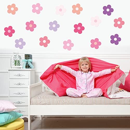 A1diee 16Pcs Y2K Pink Purple Flower Wall Decal Set