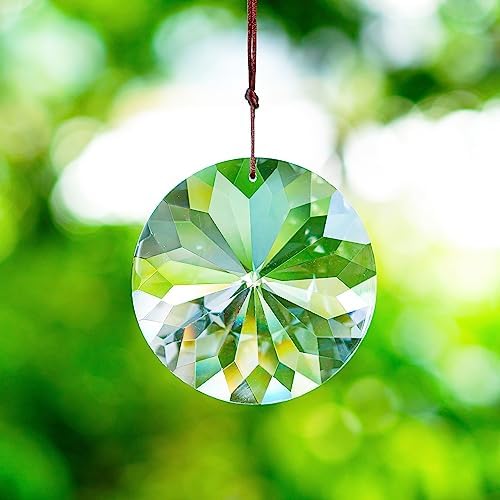 YU FENG Bauhinia Hanging Faceted Crystals Suncatcher Ornament