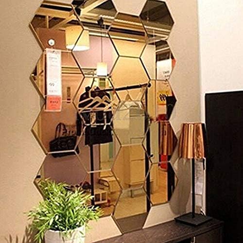 Mirror Wall Stickers 12PCS Hexagon Art Decor