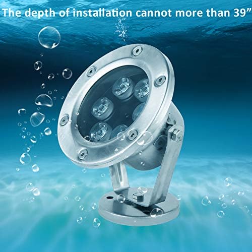 JSNPC 18W RGB Underwater Light with RF Remote and IP68 Waterproof Joint