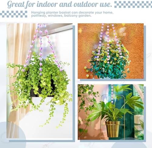 9 Pack 12 Inch Crystal Suncatcher Plant Hanger with Hooks