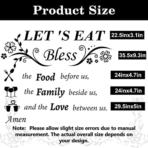 Dining Wall Decals with Positive Kitchen Quotes and Patterns
