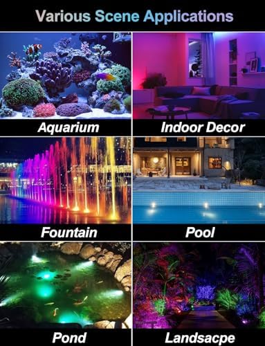 CREPOW RGB Underwater Pond Lights Set of 12