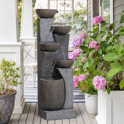 514 Inch H Outdoor Garden Water Fountain with Lights