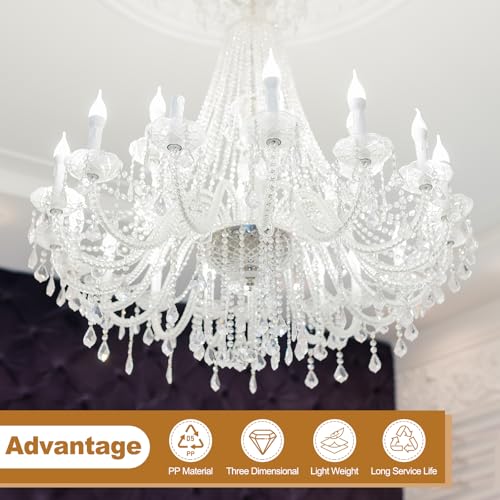 PATIKIL 35 Inch Candle Socket Covers 6Pcs White E12 Chandelier Sleeves
