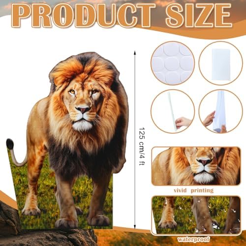Yookeer 4ft Lion Cardboard Stand Up Photo Prop