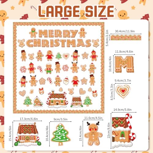 Christmas Gingerbread Bulletin Board Decoration Set