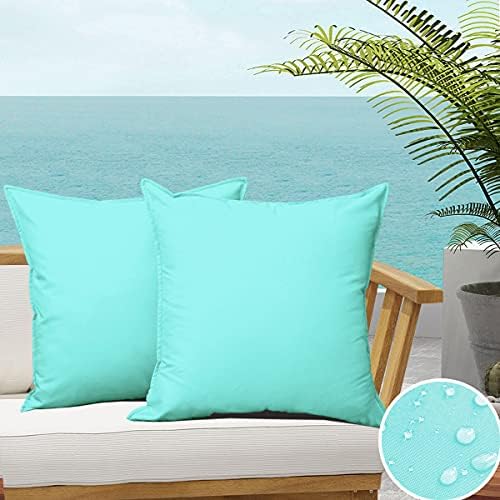 Pack of 2 Waterproof Throw Pillow Covers for Outdoor Use