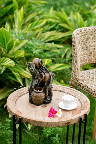 Charming 3-Tier Water Fountain with Rustic Brown Design