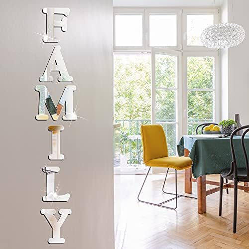 Outus 3D Family Mirror Wall Decals Silver