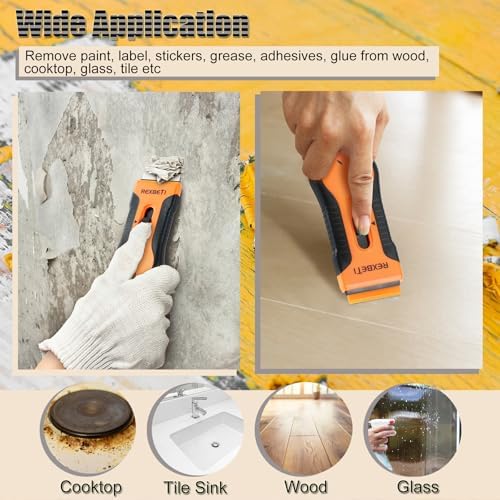 REXBETI Razor Blade Scraper Tool 8 Pack with 240Pcs Blades