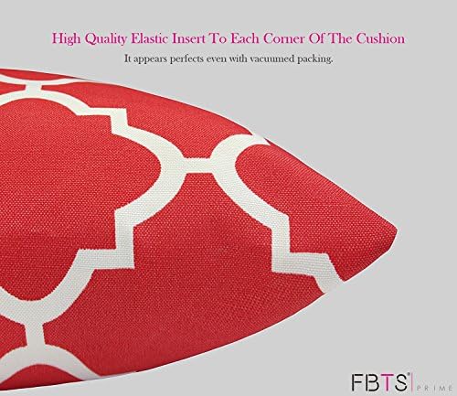 FBTS Prime 2 Pack Geometric Red Waterproof Pillow Covers