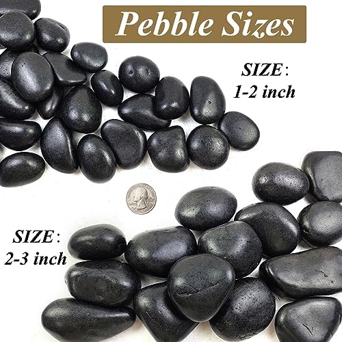 40 Pounds Black River Pebbles for Decorative Use