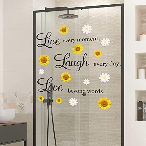 Nspirational Quotes Wall Stickers with Sunflower and Daisy Designs