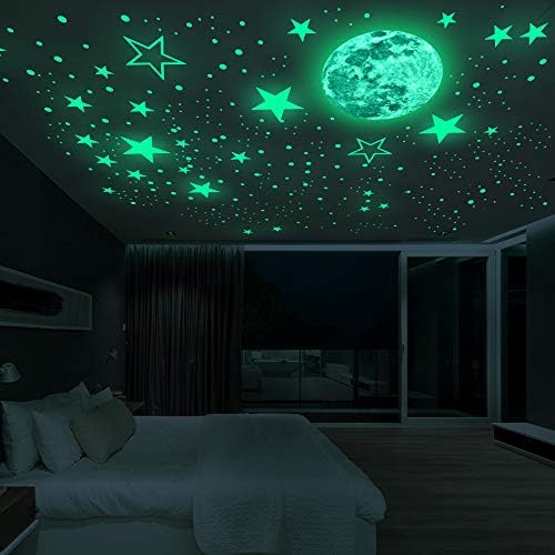 Glow in the Dark Moon and Stars Wall Decals