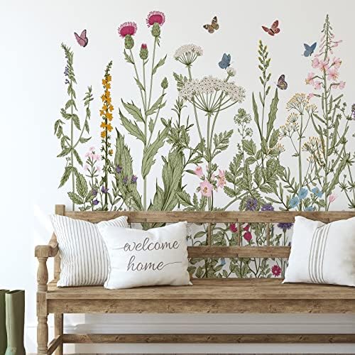Zonon 6 Pcs Flowers Wall Decals Stickers