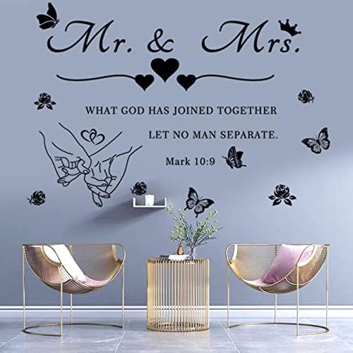 Mr and Mrs Wall Decals Romantic Wedding Sayings Art Lettering Sticker
