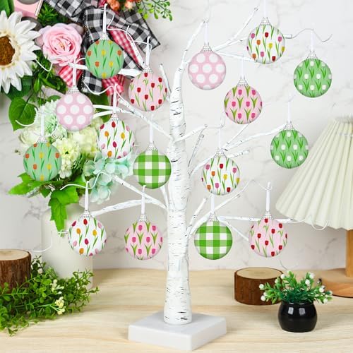 16PCS Spring Hanging Tulip Ornaments for Mini Trees