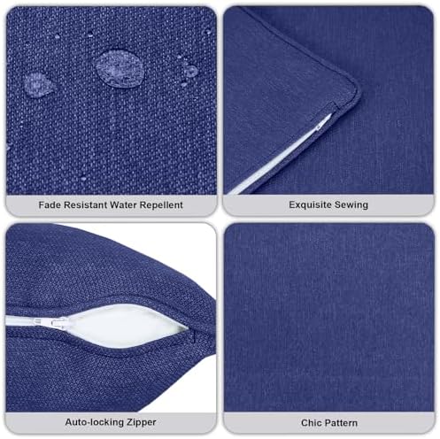 Pcinfuns Deep Blue Lumbar Pillows 2 Pack
