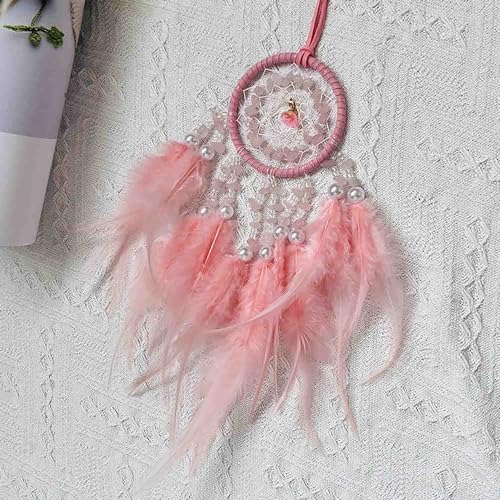 EGBANG Dream Catcher Car Pendant Pink for Rearview Mirror